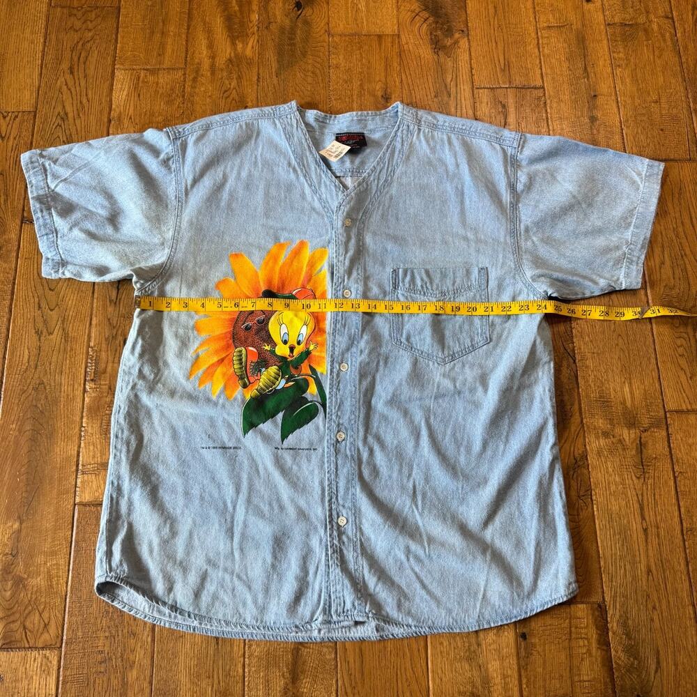 VTG 1994 Looney Tunes Garmet Graphics Grunge Tweety Baseball Shirt XL Popart - Picture 4 of 6